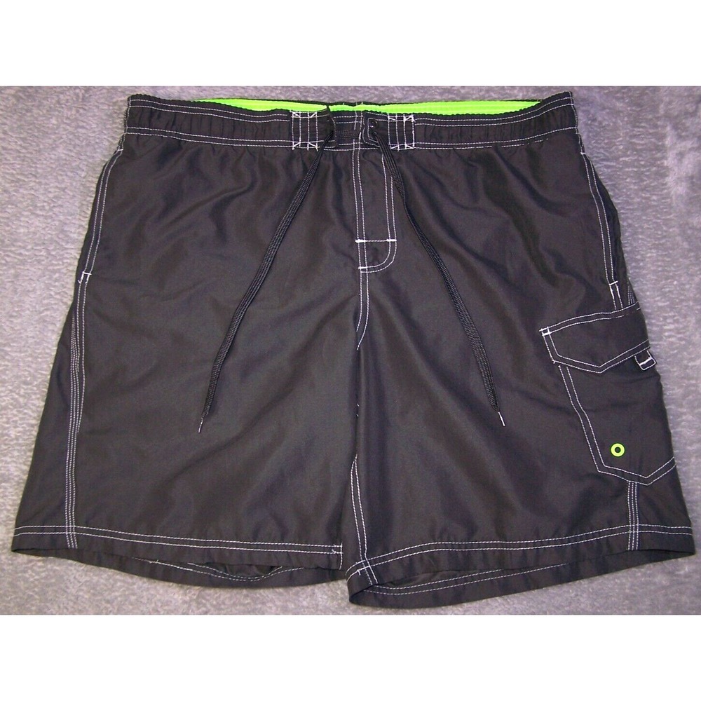 Champion Swim Men's Large 38X8 Drawstring‎ Black Trunks Suit